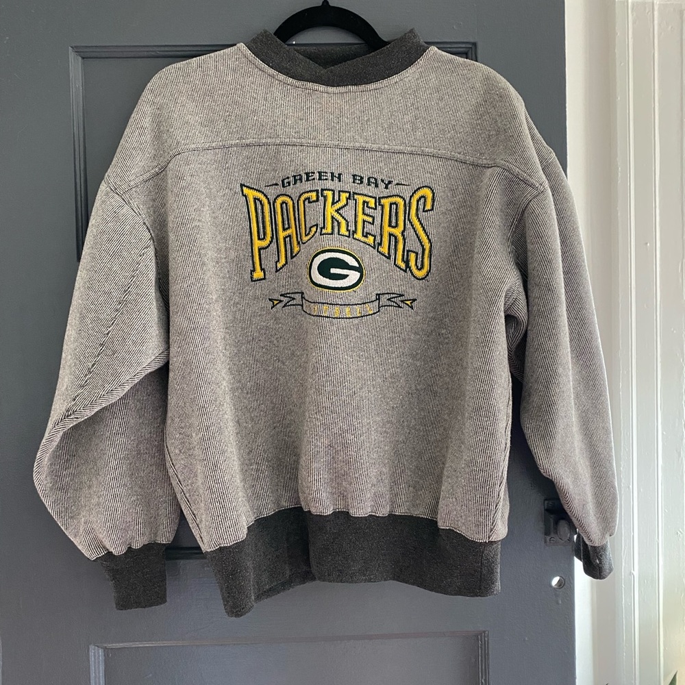 Vintage Green Bay Packers gray oversized crewneck sweatshirt